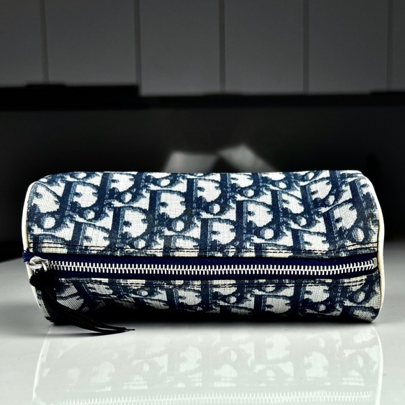 Christian Dior Trotter Cosmetic Pouch PVC Leather Blue - Picture 5 of 9
